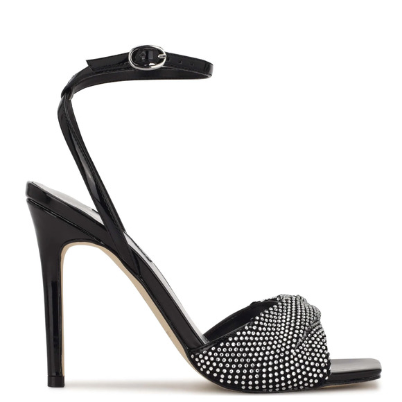 Nine West Twinkle High Heel Drag Dancer Burlesque | Black Silver | Women Size 10 - Picture 1 of 5